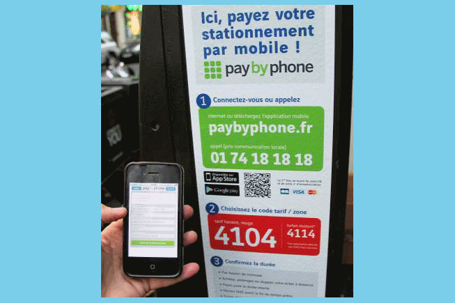 Le paiement du parking par mobile débute en Mars 2014 à Paris