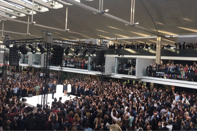 Station F : la halle géante réservée aux startups inaugurée par Emmanuel Macron
