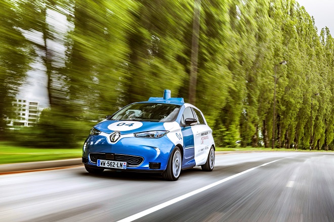 Voiture autonome Renault Zoe testée sur le campus Paris-Saclay
