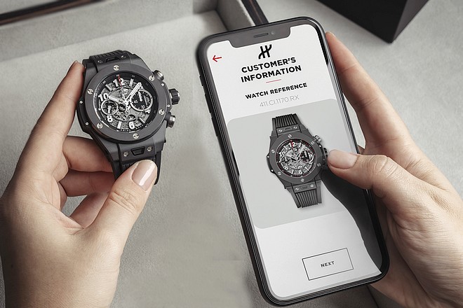 Les montres de luxe Hublot garanties par reconnaissance visuelle électronique et blockchain